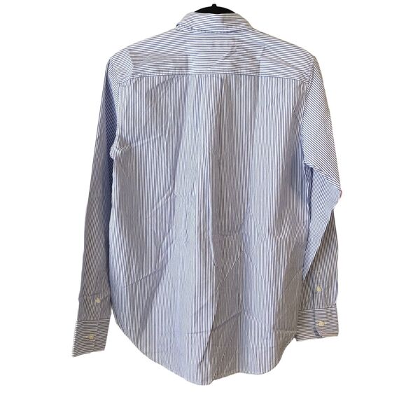 Everlane Blue Striped The Relaxed Poplin Shirt Button Up Cotton Womens Sz 0 EUC - Picture 3 of 6